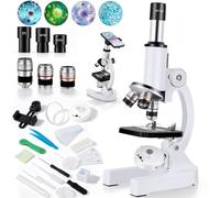 HKMK Microscope pour adultes et enfants, microscope composé 40X-2000X, avec un kit d'expérience et un adaptateur de téléphone, pour étudiants, école à domicile et laboratoire