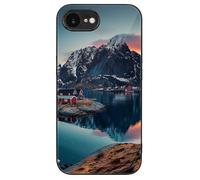 HKMNLEW Coque de téléphone en verre pour iPhone 16 E, imprimé îles de Norvège en TPU résistant aux chocs, coque de protection pour homme et femme