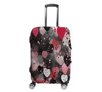 HKMNTGD Housses de bagage de voyage lavables et extensibles avec inscription « There are Stars and Moon on It » - Housse anti-rayures pour valise de 45,7 à 81,3 cm, Cœur noir à pois, XL