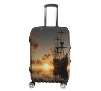 HKMNTGD Housses de bagage de voyage lavables et extensibles - Housse de protection pour valise de 45,7 à 81,3 cm - Motif imprimé de New York City - Anti-rayures, Bateau dans le lac Sunset, S
