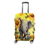 HKMNTGD Housses de bagage de voyage lavables et extensibles - Protection contre les rayures - Motif oiseau perché sur le rocher - Convient aux bagages de 45,7 à 81,3 cm, Tournesols mère et bébé