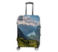 HKMNTGD Housses de bagage de voyage lavables et extensibles - Protection contre les rayures - Motif oiseau perché sur le rocher - Convient aux bagages de 45,7 à 81,3 cm, Alpes suisses, M