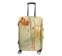 HKMNTGD Housses de bagage de voyage lavables extensibles avec motif de guitare imprimé anti-rayures pour valises de 45,7 à 81,3 cm, Orange Line Art, M