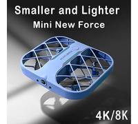 Hknit-Mini Drone Hélicoptère Télécommandé avec Poche pour Garçon, Drone Quadricoptère, Caméra HD 4K, WiFi, FPV, 8K, 4K, RC, Cadeau Blue-8k-camera 1B