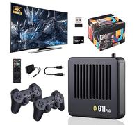 HKOORLAMULS G11pro gamebox hd game stick tv console,Plug and Play jeux vidéo,2.4G Wireless controller retro gamer pro,Black,Emuelec4.3 (256g)