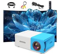 HKOORLAMULS Mini projecteur avec HDMI, 25 ANSI Lumens, résolution 320x240P, projecteur TV, projecteur de cinéma Portable pour la Chambre, Les Jeux et l'extérieur (BLUEWHITE)