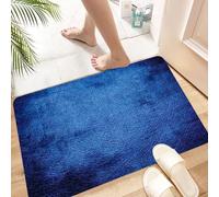 HKPOEQ Tapis Microfibre Extra Doux,Tapis Salle de Bain Antidérapant et Lavable en Machine,Tapis de Douche Absorbant l'eau,Décoration Bleu Marine, Style Extraterrestre martien Bleu foncé Conte,60x90cm