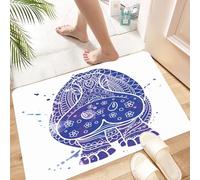 HKPOEQ Tapis Microfibre Extra Doux,Tapis Salle de Bain Antidérapant et Lavable en Machine,Tapis de Douche Absorbant l'eau,Ornement Hippopotame. Belle Illustration d'hippopotame pour Le Design,40x60cm