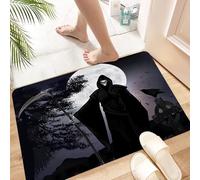 HKPOEQ Tapis Microfibre Extra Doux,Tapis Salle de Bain Antidérapant et Lavable en Machine,Tapis de Douche Absorbant l'eau,Illustration : Silhouette d’Une Faucheuse ou d’Un Esprit maléfique FA,40x60cm