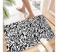 HKPOEQ Tapis Microfibre Extra Doux,Tapis Salle de Bain Antidérapant et Lavable en Machine,Tapis de Douche Absorbant l'eau,Motif vectoriel sans Couture Trendy Mix imprimés Peau d'animal zèbre,40x60cm