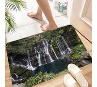 HKPOEQ Tapis Microfibre Extra Doux,Tapis Salle de Bain Antidérapant et Lavable en Machine,Tapis de Douche Absorbant l'eau,Cascade du Grand Galet à Langevin Ile de la Réunion Îles Mascareignes,60x90cm
