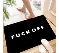 HKPOEQ Tapis Microfibre Extra Doux,Tapis Salle de Bain Antidérapant et Lavable en Machine,Tapis de Douche Absorbant l'eau,sur Fond Noir, Allez Vous Faire Foutre,40x60cm