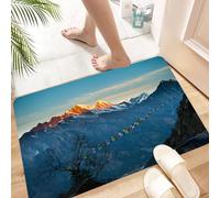 HKPOEQ Tapis Microfibre Extra Doux,Tapis Salle de Bain Antidérapant et Lavable en Machine,Tapis de Douche Absorbant l'eau,Une Partie de l'Himalaya. en Route pour l'Everest. Dernières lueurs s,40x60cm