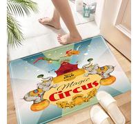 HKPOEQ Tapis Microfibre Extra Doux,Tapis Salle de Bain Antidérapant et Lavable en Machine,Tapis de Douche Absorbant l'eau,Cirque, Annonce de Spectacle sous chapiteau de Cirque Magique, Style,40x60cm
