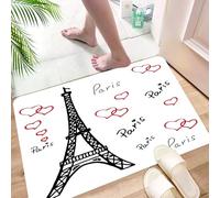 HKPOEQ Tapis Microfibre Extra Doux,Tapis Salle de Bain Antidérapant et Lavable en Machine,Tapis de Douche Absorbant l'eau,Tour Eiffel à Paris, Paris est Toujours Une Bonne idée. Lieux Tourist,40x60cm