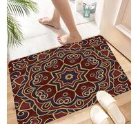 HKPOEQ Tapis Microfibre Extra Doux,Tapis Salle de Bain Antidérapant et Lavable en Machine,Tapis de Douche Absorbant l'eau,Motif Ethnique Vintage. Modèle pour Carte de félicitations, Menu et c,40x60cm