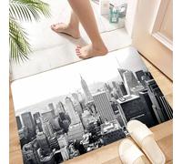 HKPOEQ Tapis Microfibre Extra Doux,Tapis Salle de Bain Antidérapant et Lavable en Machine,Tapis de Douche Absorbant l'eau,New York, États-Unis. Vue sur la Skyline du Lower Manhattan, avec Le,40x60cm