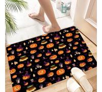 HKPOEQ Tapis Microfibre Extra Doux,Tapis Salle de Bain Antidérapant et Lavable en Machine,Tapis de Douche Absorbant l'eau,Halloween est Une Joyeuse fête des Mauvais Esprits. on distribue Beau,40x60cm
