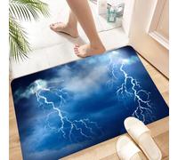 HKPOEQ Tapis Microfibre Extra Doux,Tapis Salle de Bain Antidérapant et Lavable en Machine,Tapis de Douche Absorbant l'eau,Éclairs dans Un Ciel Sombre et Nuageux Pendant Un Orage,40x60cm