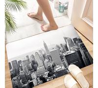 HKPOEQ Tapis Microfibre Extra Doux,Tapis Salle de Bain Antidérapant et Lavable en Machine,Tapis de Douche Absorbant l'eau,New York, New York, au-delà de Manhattan, Depuis Les Gratte-Ciel de l,40x60cm