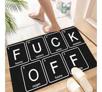 HKPOEQ Tapis Microfibre Extra Doux,Tapis Salle de Bain Antidérapant et Lavable en Machine,Tapis de Douche Absorbant l'eau,Allez Vous Faire Foutre, Tableau périodique des éléments, Chimie,40x60cm