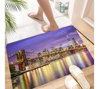 HKPOEQ Tapis Microfibre Extra Doux,Tapis Salle de Bain Antidérapant et Lavable en Machine,Tapis de Douche Absorbant l'eau,New York, NYC, Une Vue imprenable sur Manhattan et Broadway,40x60cm