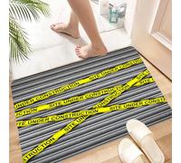 HKPOEQ Tapis Microfibre Extra Doux,Tapis Salle de Bain Antidérapant et Lavable en Machine,Tapis de Douche Absorbant l'eau,Décoration Police, Enquête sur Les scènes de Crime, Ne Pas Passer, FI,60x90cm