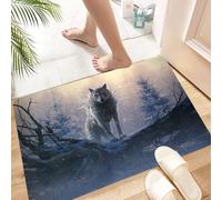 HKPOEQ Tapis Microfibre Extra Doux,Tapis Salle de Bain Antidérapant et Lavable en Machine,Tapis de Douche Absorbant l'eau,Le Loup géant des Glaces de la mythologie Nordique.,40x60cm