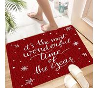 HKPOEQ Tapis Microfibre Extra Doux,Tapis Salle de Bain Antidérapant et Lavable en Machine,Tapis de Douche Absorbant l'eau,Citation, Concept de Noël : C’est la Plus Belle période de l’année (p,40x60cm