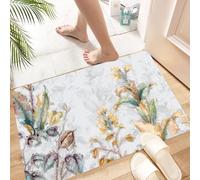 HKPOEQ Tapis Microfibre Extra Doux,Tapis Salle de Bain Antidérapant et Lavable en Machine,Tapis de Douche Absorbant l'eau,Belle Illustration de Bouquet de Fleurs à l'huile,40x60cm