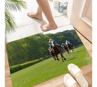 HKPOEQ Tapis Salle de Bain Antiderapant,Extra Doux,Lavable en Machine,Absorbant l'eau de Bain,Tapis de Chambre,Décor de caverne d'homme, Plusieurs Chevaux de Course avec des s, Lieu de COM,60x100 cm