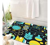 HKPOEQ Tapis Salle de Bain Antidérapant,Moelleux en Microfibre,Absorbant l'eau,Lavable en Machine,pour Douche,Cours de Sciences sur Le thème de la biologie, de la Chimie et de la Physique, d,50x80 cm