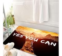 HKPOEQ Tapis Salle de Bain Antidérapant,Moelleux en Microfibre,Absorbant l'eau,Lavable en Machine,pour Douche,Oui, Vous Pouvez, Citations inspirantes et motivantes sur Le thème de l'escalade,50x80 cm