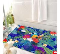 HKPOEQ Tapis Salle de Bain Antidérapant,Moelleux en Microfibre,Absorbant l'eau,Lavable en Machine,pour Douche,Art Populaire scandinave avec Imitation de Renard en Bloc de Style Nordique,50x80 cm