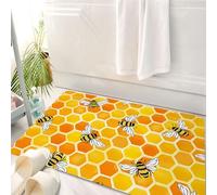 HKPOEQ Tapis Salle de Bain Antidérapant,Moelleux en Microfibre,Absorbant l'eau,Lavable en Machine,pour Douche,modèle sans Couture avec des nids d'abeilles. Joli imprimé Aquarelle avec nid d',50x80 cm