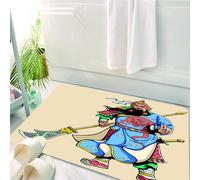 HKPOEQ Tapis Salle de Bain Antidérapant,Moelleux en Microfibre,Absorbant l'eau,Lavable en Machine,pour Douche,Illustration vibrante d'une Figure Mythique de l'histoire Chinoise, vêtue d'une,50x80 cm