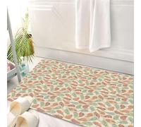 HKPOEQ Tapis Salle de Bain Antidérapant,Moelleux en Microfibre,Absorbant l'eau,Lavable en Machine,pour Douche,Motif Cachemire, éléments persans Vintage, Formes de Larmes orientales colorées,50x80 cm