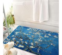 HKPOEQ Tapis Salle de Bain Antidérapant,Moelleux en Microfibre,Absorbant l'eau,Lavable en Machine,pour Douche,Avis sur Le Puzzle Eurographics Branches d'amandiers Fleuries,50x80 cm