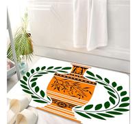 HKPOEQ Tapis Salle de Bain Antidérapant,Moelleux en Microfibre,Absorbant l'eau,Lavable en Machine,pour Douche,Symbole de Paix et de Victoire, Vase et Laurier du Patrimoine culturel Grec, Vas,50x80 cm