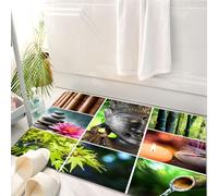 HKPOEQ Tapis Salle de Bain Antidérapant,Moelleux en Microfibre,Absorbant l'eau,Lavable en Machine,pour Douche,Éléments Zen de tranquillité et de spiritualité, pensée de Paix, Symbole de Paix,50x80 cm