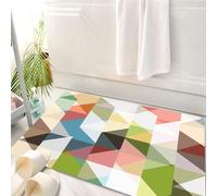 HKPOEQ Tapis Salle de Bain Antidérapant,Moelleux en Microfibre,Absorbant l'eau,Lavable en Machine,pour Douche,Motif sans Couture de Formes géométriques,50x80 cm