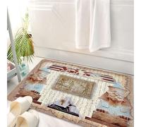 HKPOEQ Tapis Salle de Bain Antidérapant,Moelleux en Microfibre,Absorbant l'eau,Lavable en Machine,pour Douche,Tapisserie des Anciens Dieux égyptiens Pharaon et hiéroglyphes, la Figure Sainte,50x80 cm
