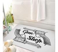 HKPOEQ Tapis Salle de Bain Antidérapant,Moelleux en Microfibre,Absorbant l'eau,Lavable en Machine,pour Douche,Western, Films Western Modernes Cowboy Texas Times Sketchy Style Deux Pistolets,50x80 cm