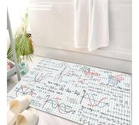 HKPOEQ Tapis Salle de Bain Antidérapant,Moelleux en Microfibre,Absorbant l'eau,Lavable en Machine,pour Douche,Papier avec des Croquis mathématiques colorés et des formules,50x80 cm