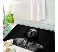 HKPOEQ Tapis Salle de Bain Antidérapant,Moelleux en Microfibre,Absorbant l'eau,Lavable en Machine,pour Douche,Zombie, cri inhabituel, Monstre, Femme, Yeux vides, regardant vers Le Haut, imag,50x80 cm