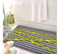 HKPOEQ Tapis Salle de Bain Antidérapant,Moelleux en Microfibre,Absorbant l'eau,Lavable en Machine,pour Douche,Décoration de Police, enquête sur Les scènes de Crime, ne passez Pas, Citations,50x80 cm