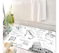 HKPOEQ Tapis Salle de Bain Antidérapant,Moelleux en Microfibre,Absorbant l'eau,Lavable en Machine,pour Douche,l'art du Graffiti Romain, Une Compilation Artistique de peintures à thème Romain,50x80 cm