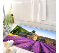 HKPOEQ Tapis Salle de Bain Antidérapant,Moelleux en Microfibre,Absorbant l'eau,Lavable en Machine,pour Douche,Abbaye sereine au EU d'une mer de Lavande, Champs de Lavande Devant Un Ancien mo,50x80 cm