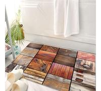 HKPOEQ Tapis Salle de Bain Antidérapant,Moelleux en Microfibre,Absorbant l'eau,Lavable en Machine,pour Douche,Chroniques en Bois, Une Compilation de Divers Motifs de Texture complexes de Vie,50x80 cm
