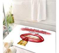 HKPOEQ Tapis Salle de Bain Antidérapant,Moelleux en Microfibre,Absorbant l'eau,Lavable en Machine,pour Douche,Remède pour Une Mauvaise journée - Comment Les Rouges à lèvres transforment Les,50x80 cm